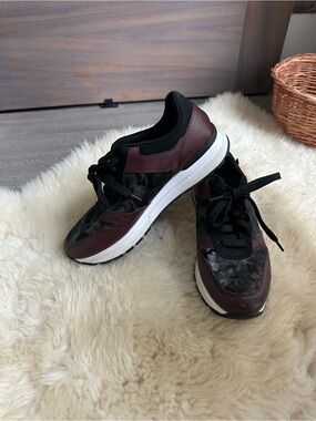 Rieker Burgundy and Black Camouflage Sneakers Womens 39